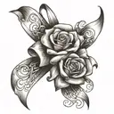 Breast cancer ribbon tattoo design idea