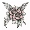 Breast cancer ribbon tattoo design idea