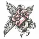 Breast cancer ribbon tattoo design idea