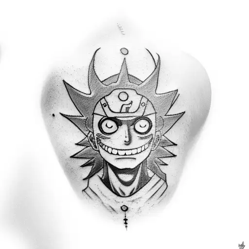 shoulder arm tattoo, incorporating: Uchiha itachi, obito, madara with one piece and bleach animation  tattoo design idea