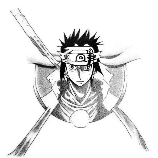 sleeve tattoo from shoulder to wrist: Uchiha itachi, obito, madara with one piece and bleach characters  tattoo design idea
