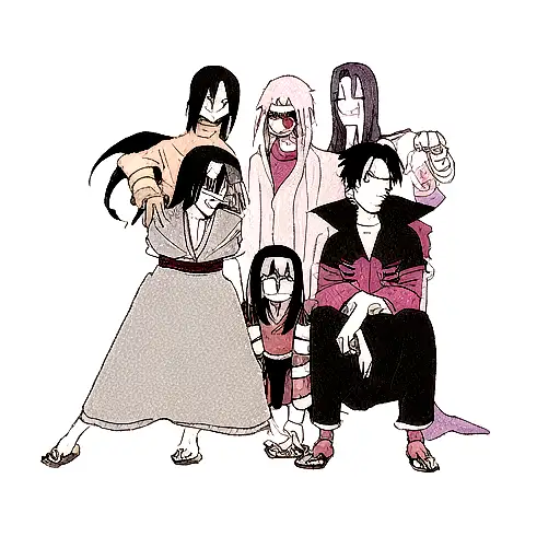 Uchiha itachi, obito, madara with one piece and bleach animation  tattoo design idea