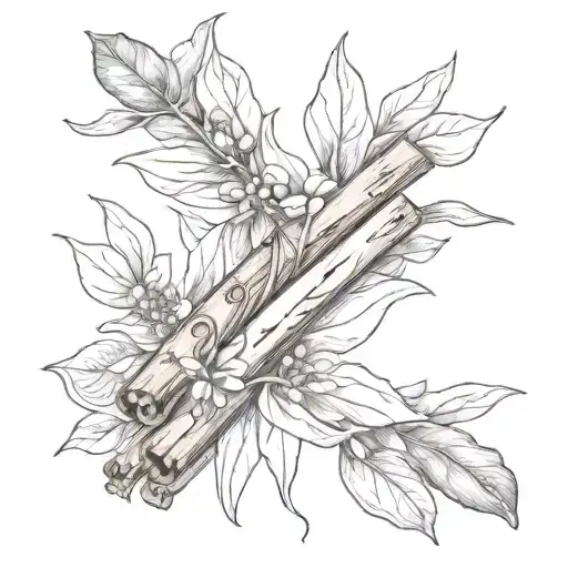 Cinnamon stick tattoo design idea