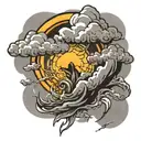 storm clouds tattoo design idea