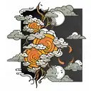 storm clouds tattoo design idea