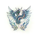 horse dragon owl crow family pain strength tattoo design idea