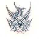 horse dragon owl crow family pain strength tattoo design idea