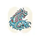 horse dragon owl crow family pain strength tattoo design idea