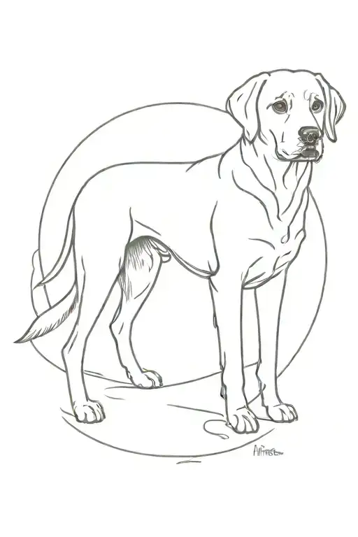 labrador retriever tattoo design idea