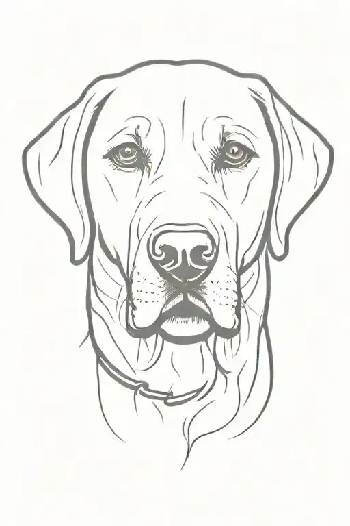 female labrador retriever head tattoo design idea