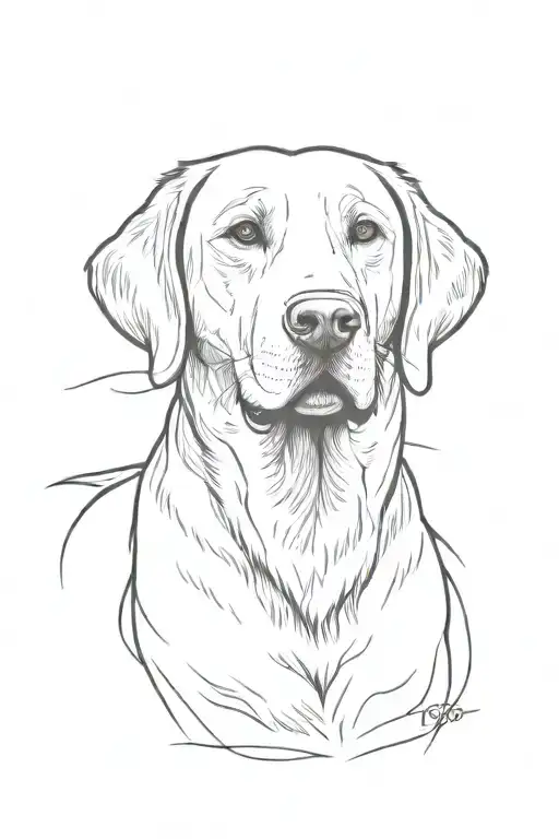 labrador retriever head tattoo design idea