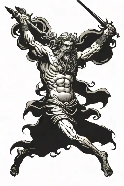 GREEK GOD POSEIDON tattoo design idea