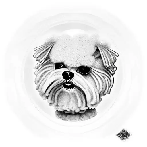 bichon maltés  tattoo design idea