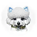 bichon maltés  tattoo design idea