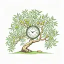 Olive tree, clock tattoo design idea