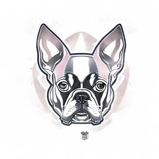Boston Terrier, football helmet tattoo design idea