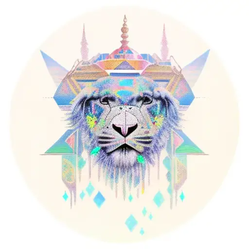 3 peak mountain with opal elephant tattoo design idea