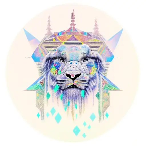 3 peak mountain with opal elephant tattoo design idea