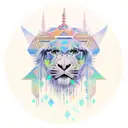 3 peak mountain with opal elephant tattoo design idea