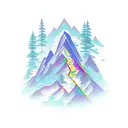 2 peak mountain with opal tattoo design idea