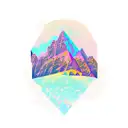 2 peak mountain with opal tattoo design idea