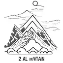 2 peak mountain with opal tattoo design idea