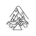 2 peak mountain with opal tattoo design idea