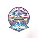 3 peak mountain with opal elephant tattoo design idea