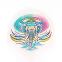 3 peak mountain with opal elephant tattoo design idea