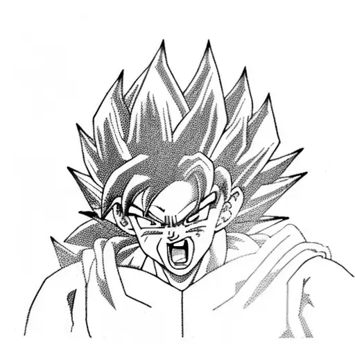 goku and vegeta fighting  tattoo design idea