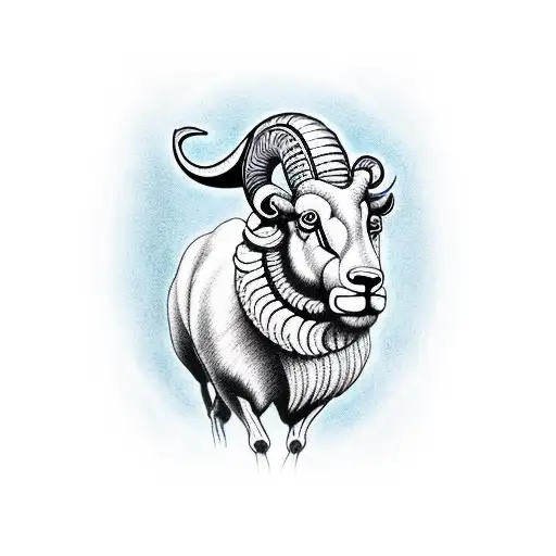strong ram, masculine tattoo design idea