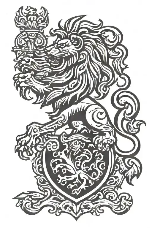 dutch coat of arms lion tattoo design idea