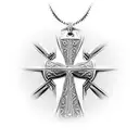 Christian Cross necklace tattoo design idea