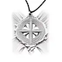 Christian Cross necklace tattoo design idea