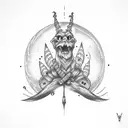 hand holding wand tattoo design idea