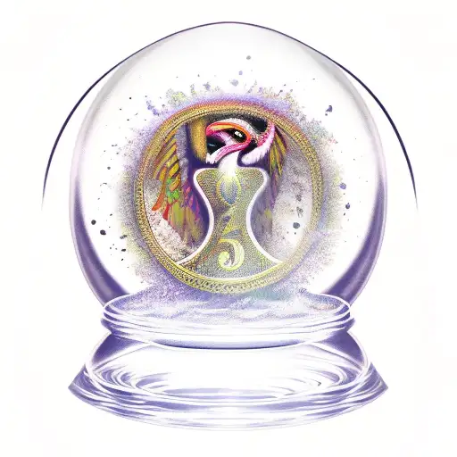 fenix coming out from inside of a hourglass tattoo design idea