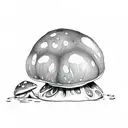 frog on mushroom tattoo design idea
