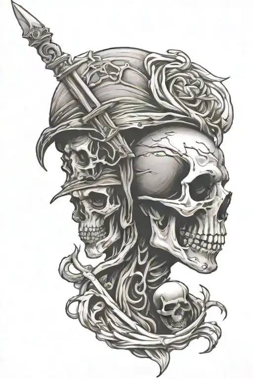 DEATH OF SON ON DAD tattoo design idea