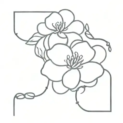 flower chain links tattoo design idea