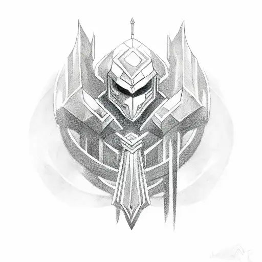 A minimalist tattoo of a Dota 2 hero playing a musical instrument tattoo design idea