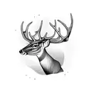 whitetail deer in the forest  tattoo design idea