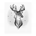 whitetail deer in the forest  tattoo design idea