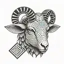 sheep head tattoo design idea