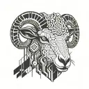 sheep head tattoo design idea