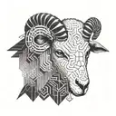 sheep head tattoo design idea