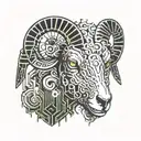 sheep head tattoo design idea