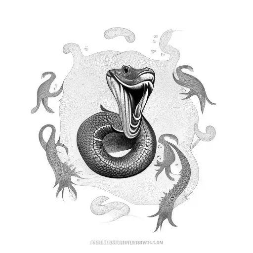 moray eel with uroboros tattoo design idea