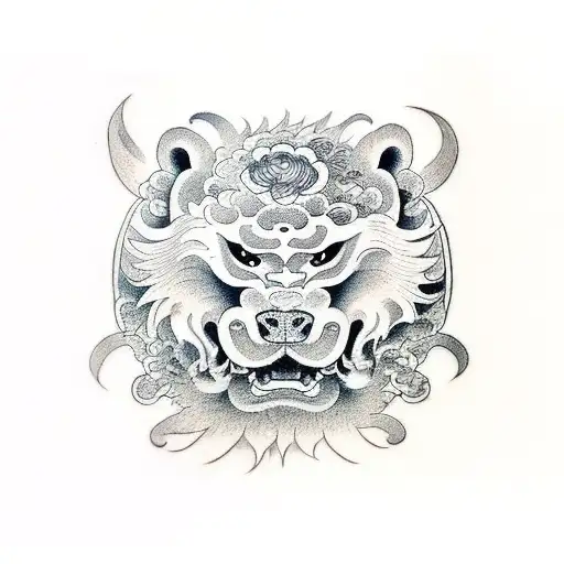 Foo Dog tattoo design idea