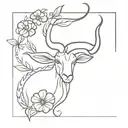 capricorn flower  tattoo design idea