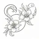 capricorn flower  tattoo design idea